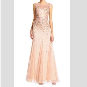 Adrianna Papell Blush Beaded Gown NWT